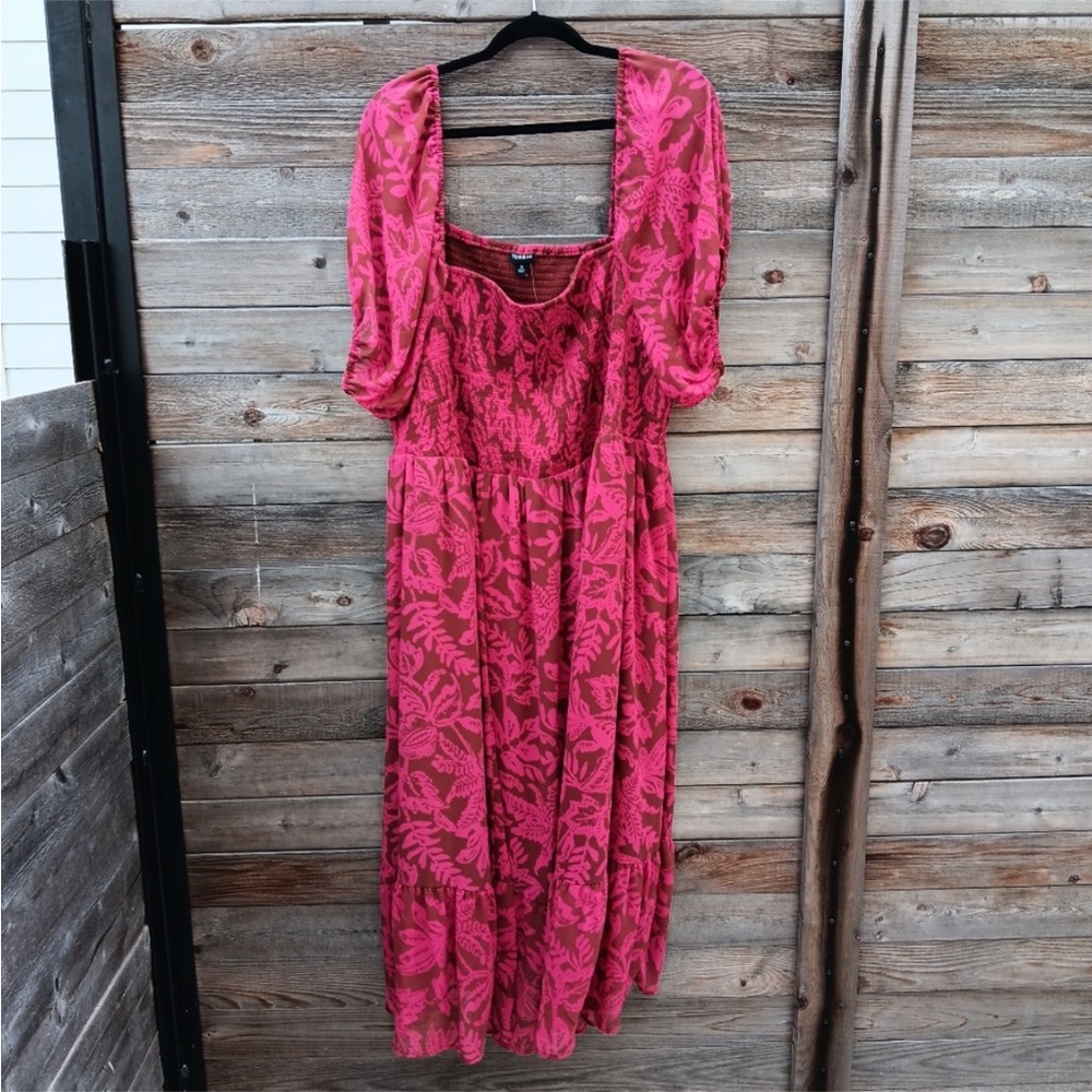 Torrid Tea Length Smocked Bodice A-Line Dress Size 3X NWT